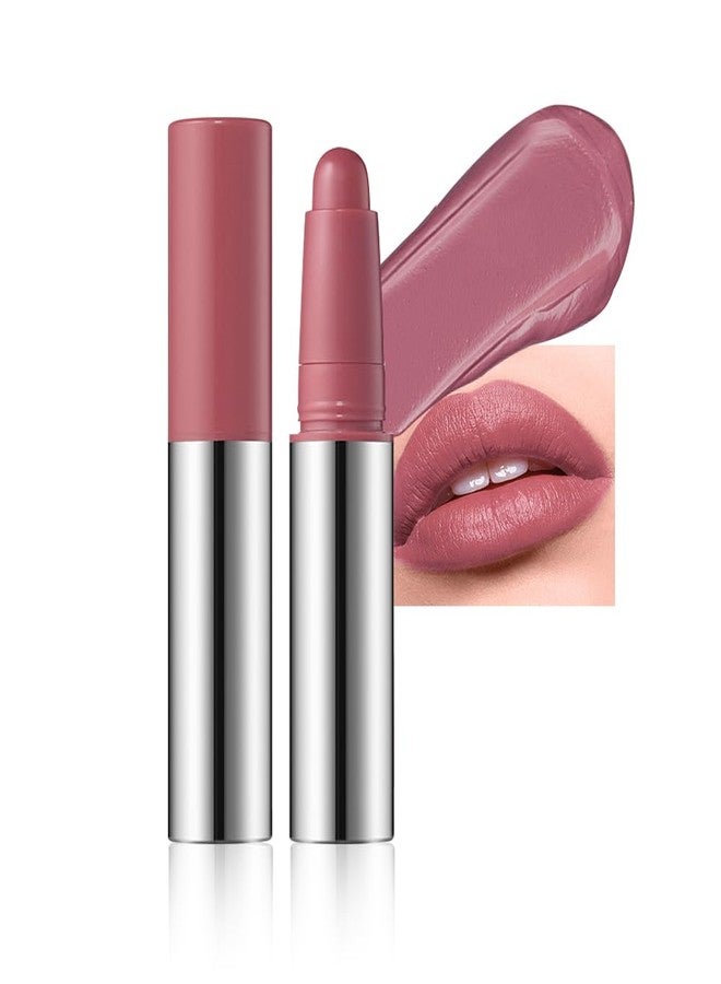 Hxssll Dusty Rose Mauve Matte Lipstick Crayon – Waterproof Long Lasting Lip Liner Pencil, High Pigment Creamy Velvet Lipstick, Non-Drying Lip Color for Women, 02# - Image 1